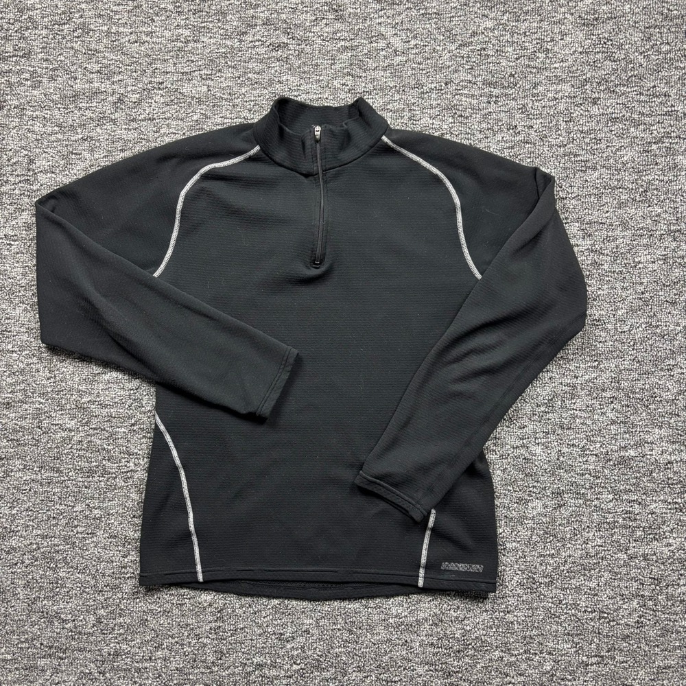 Y2K 2000s Nike Team Quarter Zip Pullover Athletic Black Top Black Size Medium